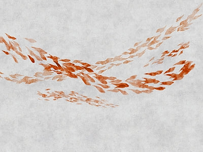 Papier peint envol orangé, aperçu du design