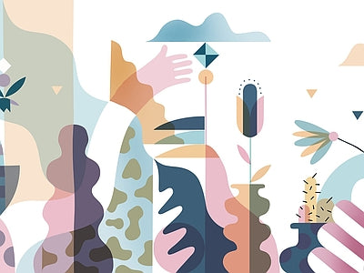 Papier peint jardin graphique, aperçu du design