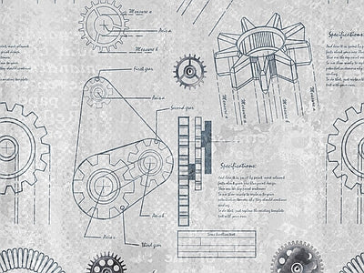 Aperçu de Papier peint carnet d'inventeur – Chambre enfant sur votre mur