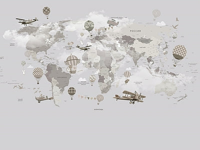 Aperçu de Papier peint carte du monde perle – Chambre enfant sur votre mur