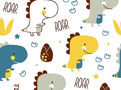 Papier peint dinosaures multicolores, aperçu du design