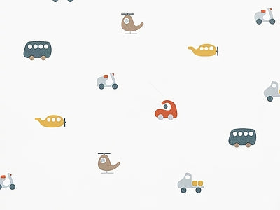 Papier peint petits bus, aperçu du design