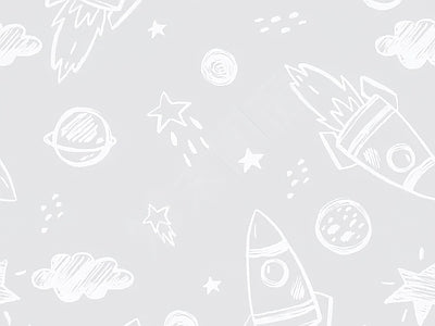 Papier peint fusées ton sur ton, aperçu du design