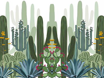 Aperçu de Papier peint cactus et fleurs du désert – Chambre enfant sur votre mur