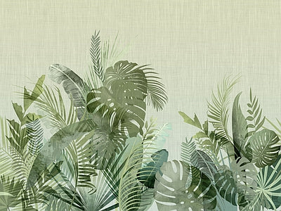 Papier peint feuillage fleuri, aperçu du design