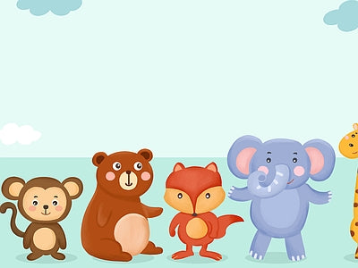 Papier peint animaux en farandole, aperçu du design