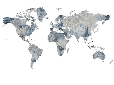 Aperçu de Papier peint carte du monde gris anthracite – Salon sur votre mur