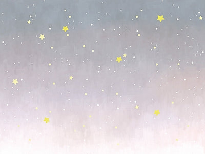 Aperçu de Papier peint ciel lilas étoilé – Chambre enfant sur votre mur