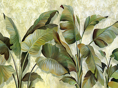 Papier peint bananier olive, aperçu du design