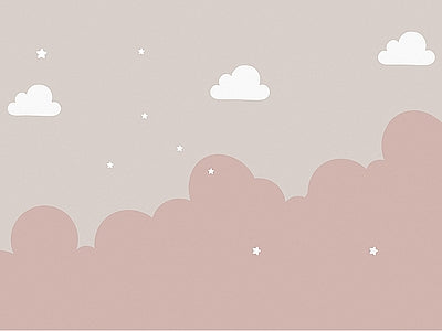 Papier peint nuages dragée, aperçu du design