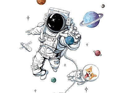 Papier peint astronaute en apesanteur, aperçu du design