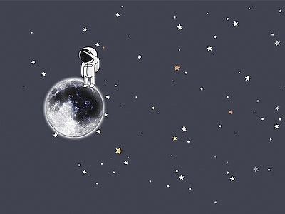 Aperçu de Papier peint astronaute sur la lune – Chambre enfant sur votre mur