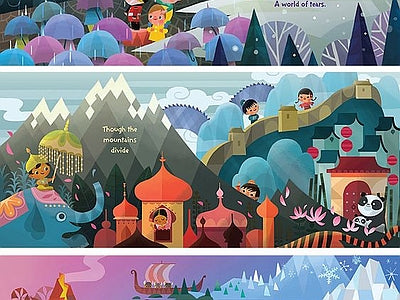 Papier peint ville fantastique, aperçu du design