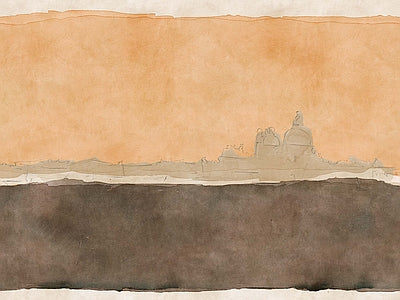 Aperçu de Papier peint désert ocre – Salon sur votre mur