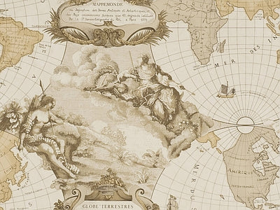 Papier peint carte ancienne des explorateurs, aperçu du design