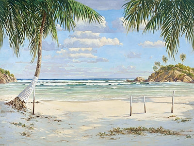 Aperçu de Papier peint plage aux palmiers – Salon sur votre mur