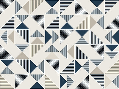 Aperçu de Papier peint triangles marine et sable – Salon sur votre mur