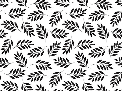Papier peint motif feuilles noires, aperçu du design
