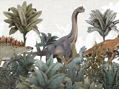 Aperçu de Papier peint brachiosaure dans la jungle – Chambre enfant sur votre mur
