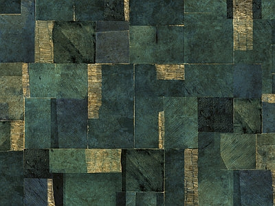 Aperçu de Papier peint damier vert et or – Salon sur votre mur