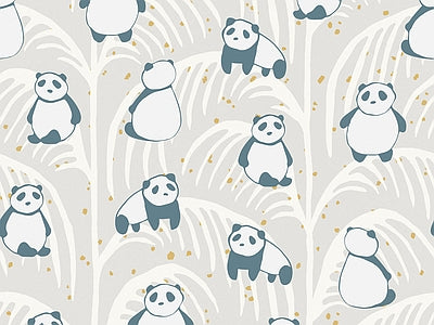 Papier peint pandas et bambous, aperçu du design