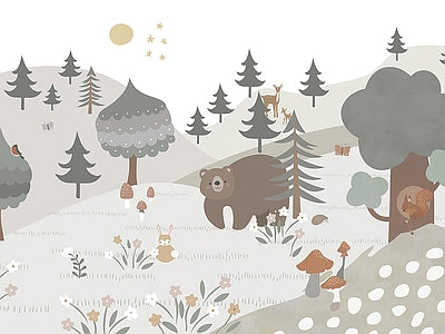 Aperçu de Papier peint ours dans les collines – Chambre bébé sur votre mur