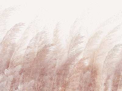Papier peint herbes rosées, aperçu du design