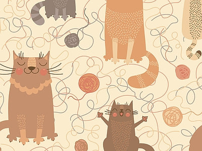 Papier peint chats câlins, aperçu du design