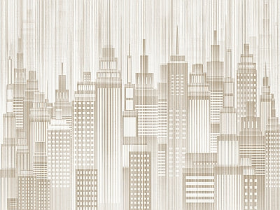 Papier peint gratte-ciel sable, aperçu du design