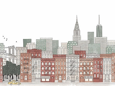 Aperçu de Papier peint immeubles de New York – Salon sur votre mur