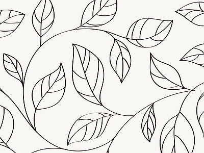 Aperçu de Papier peint feuilles au trait continu – Salon sur votre mur