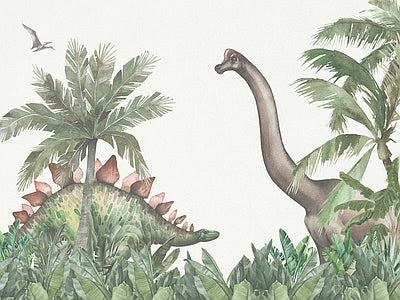 Papier peint diplodocus dans la végétation, aperçu du design