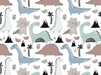 Aperçu de Papier peint motif dinosaures bleu – Chambre enfant sur votre mur