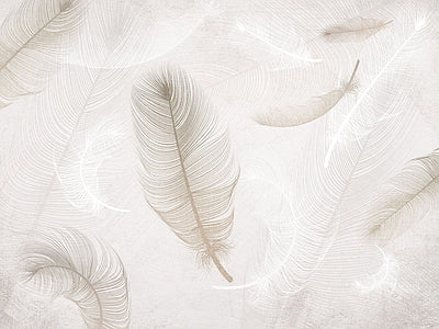 Papier peint plumes blanches, aperçu du design