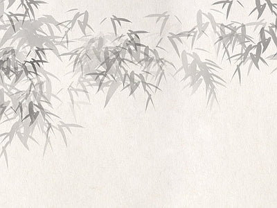 Aperçu de Papier peint bambous gris clair – Salon sur votre mur