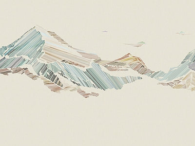 Aperçu de Papier peint montagne au soleil levant – Salon sur votre mur