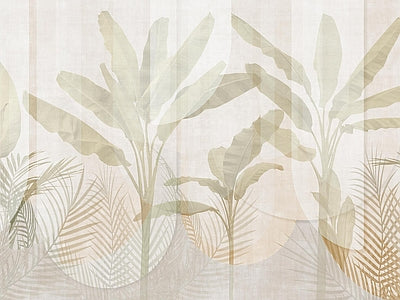 Aperçu de Papier peint bananiers sable – Salon sur votre mur