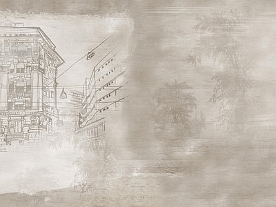Aperçu de Papier peint ville esquissée – Salon sur votre mur