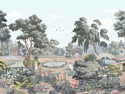 Papier peint paysage romantique, aperçu du design