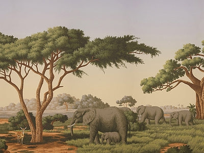 Papier peint acacias de la savane, aperçu du design