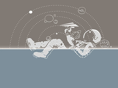 Papier peint astronaute au repos, aperçu du design