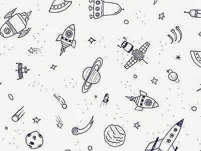 Aperçu de Papier peint fusées au crayon – Chambre bébé sur votre mur