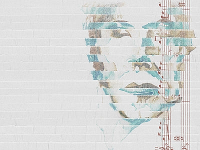 Papier peint portrait au trait, aperçu du design