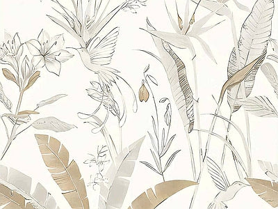 Papier peint jardin d'herbes pâles, aperçu du design