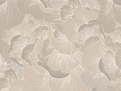 Papier peint feuilles beiges en relief, aperçu du design
