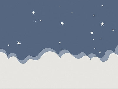 Papier peint nuages sous la nuit étoilée, aperçu du design