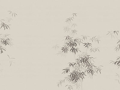 Papier peint bambou sur fond sable, aperçu du design