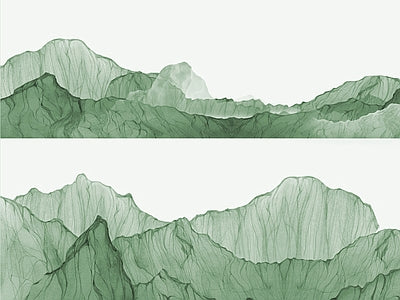 Papier peint crêtes vertes, aperçu du design