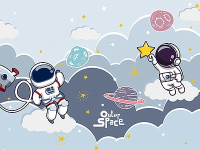 Aperçu de Papier peint astronaute sur un nuage – Chambre enfant sur votre mur
