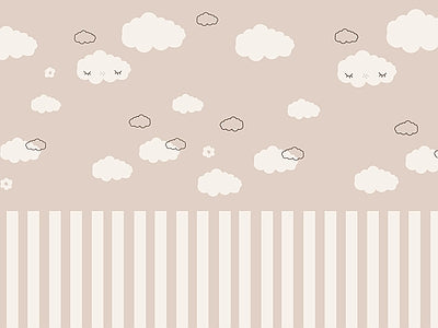 Papier peint nuages et rayures, aperçu du design